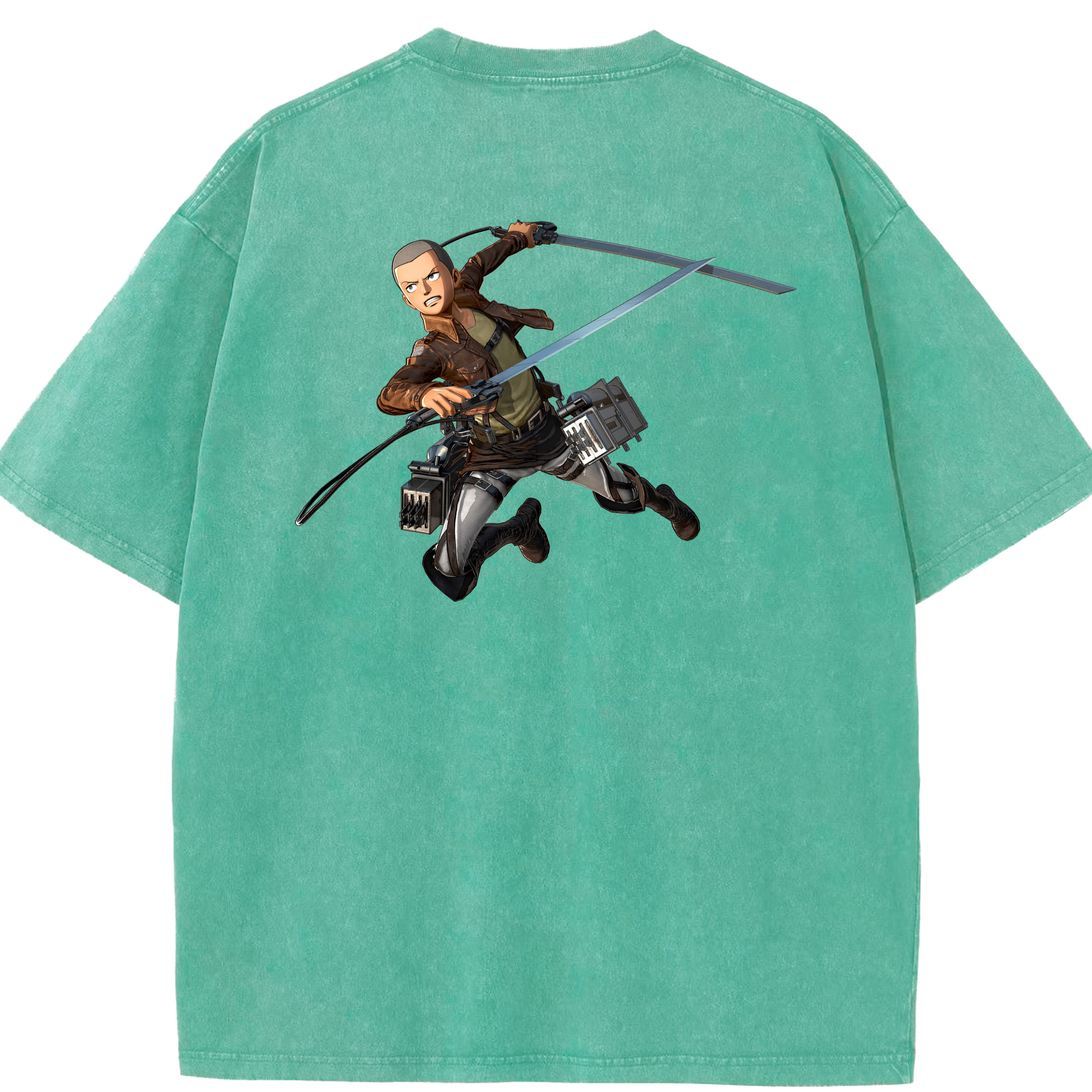 （画像用） 進撃の巨人 コニー·スプリンガー Attack on Titan Connie Springer 綿100% ヴィンテージ風 半袖Tシャツ（背面プリント）